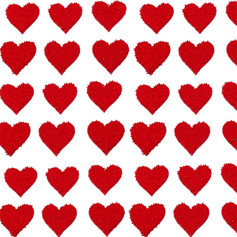 CORAZON ROJO DECORADO POTE X6