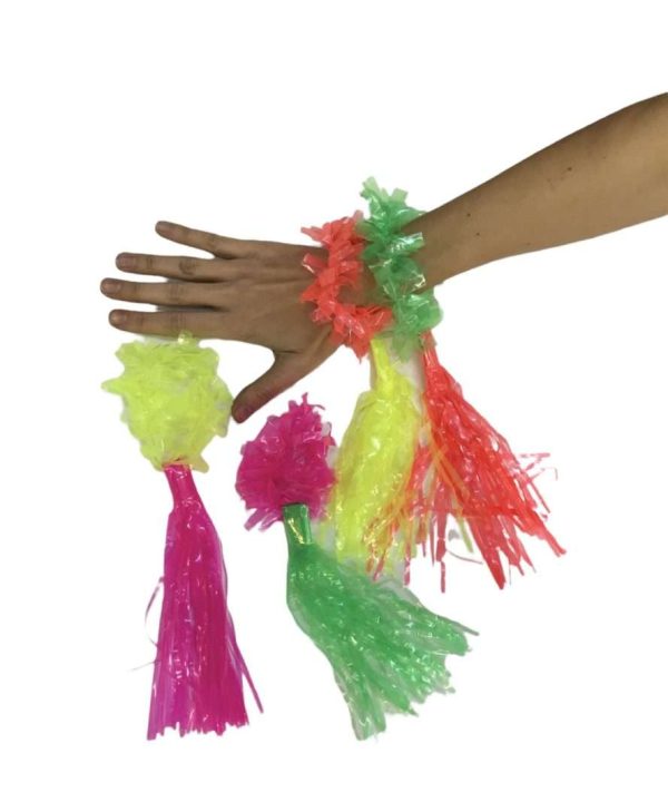 Pulseras hawaianas con flecos plasticos x 10 IMAGEN