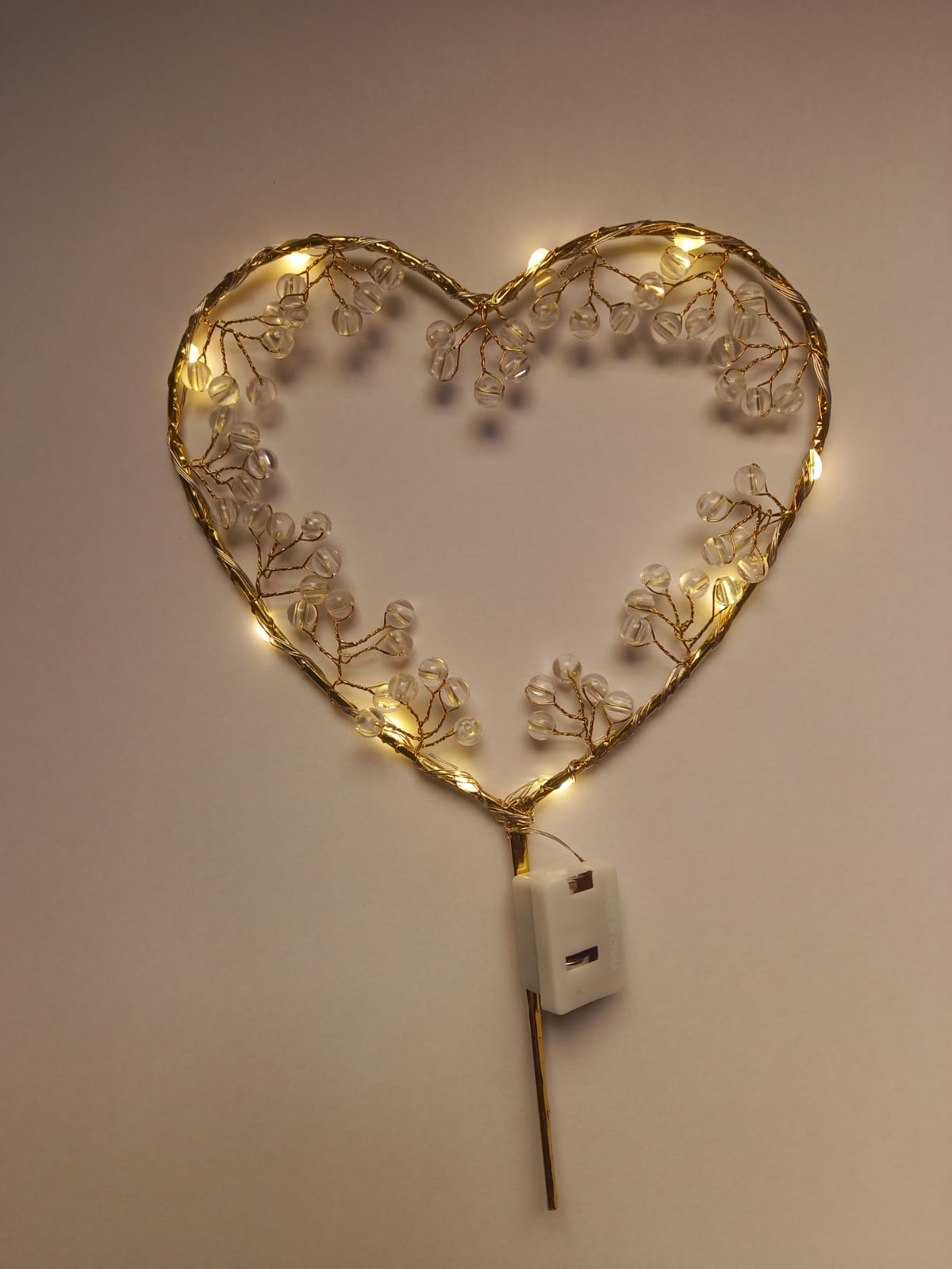 Topper corazón dorado c/ luz