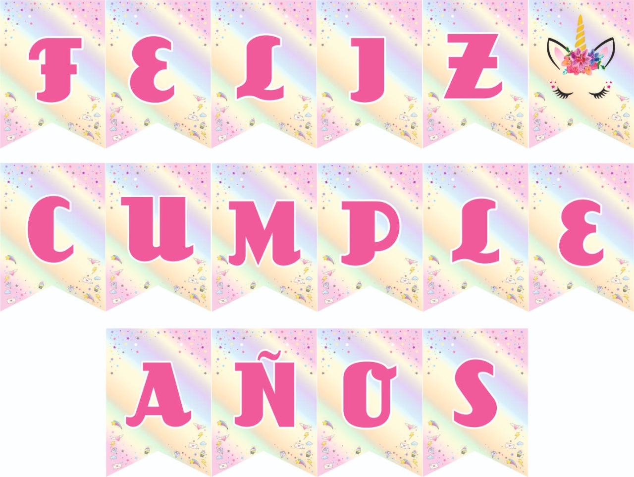 Banderin UNICORNIO x1