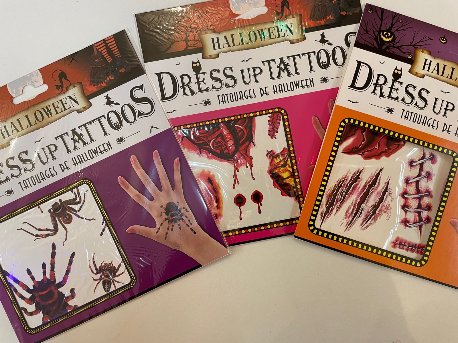 Tatuajes HALLOWEEN SURTIDO x1