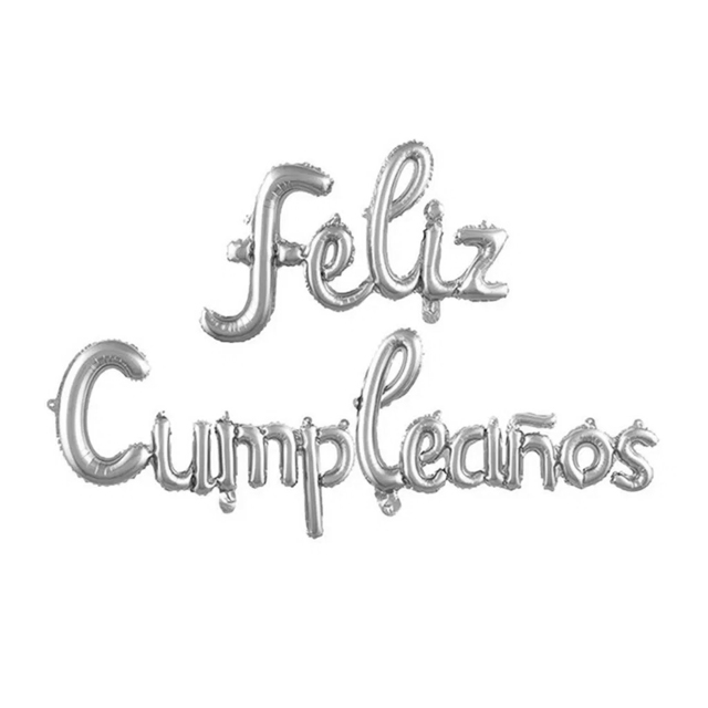 Frase "FELIZ CUMPLEAÑOS" en cursiva X1