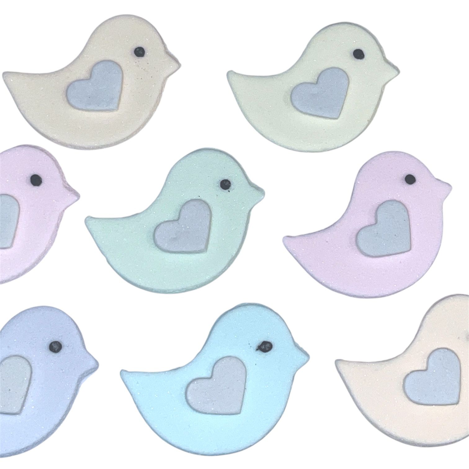 PAJARITOS DE AZUCAR COLOR PASTEL| POTE X12