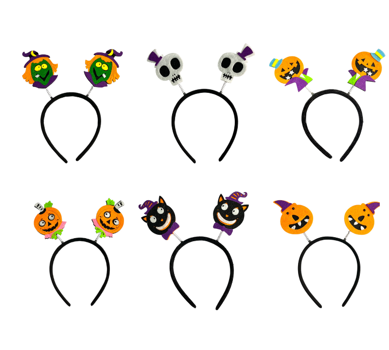VINCHAS HALLOWEEN RESORTE Y GOMA EVA X1 (MODELOS SURTIDOS)